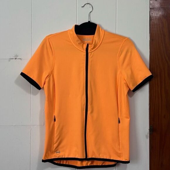 Lauren Ralph Lauren Neon Orange Zipper Front Athletic Top Medium - Picture 1 of 5